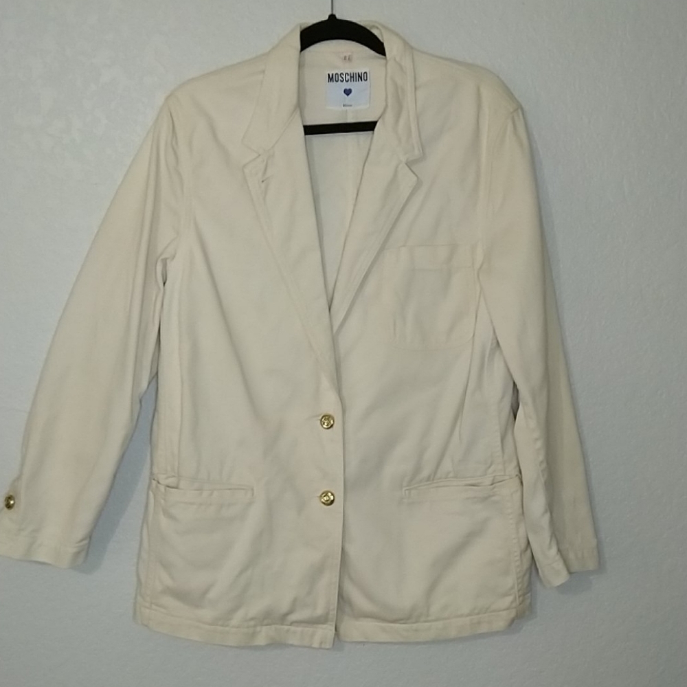 Love Moschino lightweight cotton 2 button blazer business casual sz 44